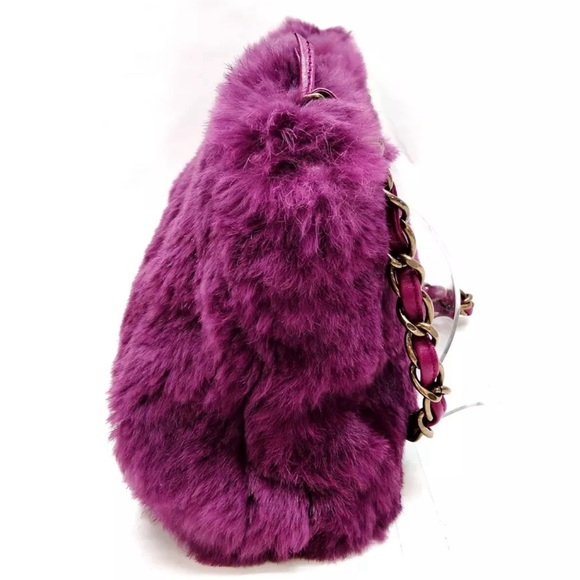 Chanel Coco Mark Purple Fur Shoulder Bag - Picture 3 of 15
